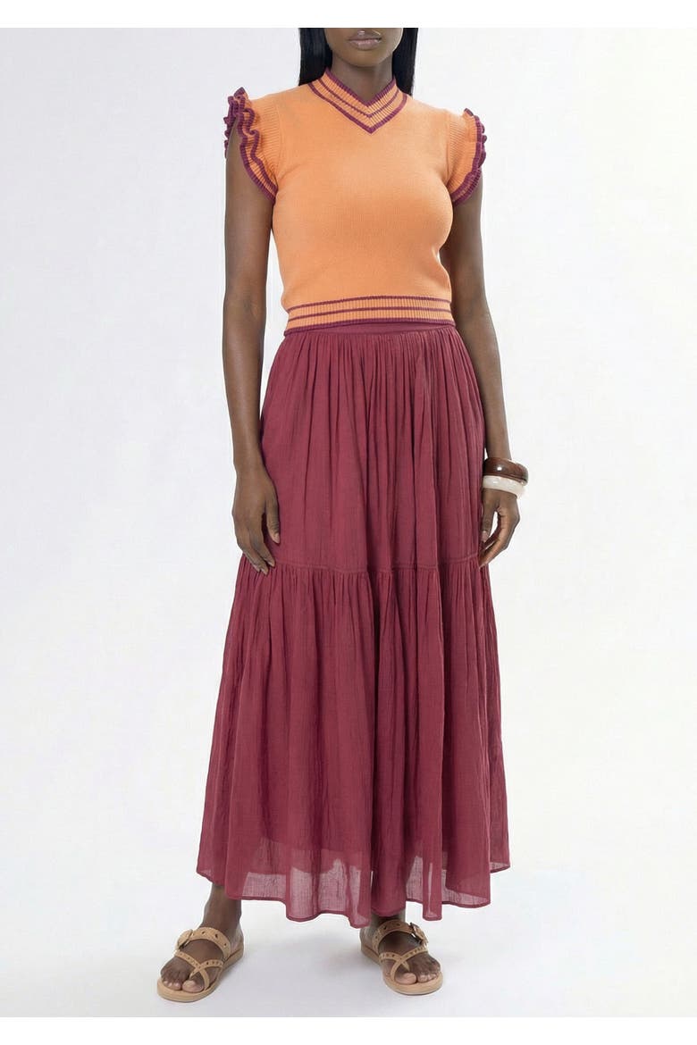 Trim Knit Top Peach Berry, Alternate, color, Peach Berry