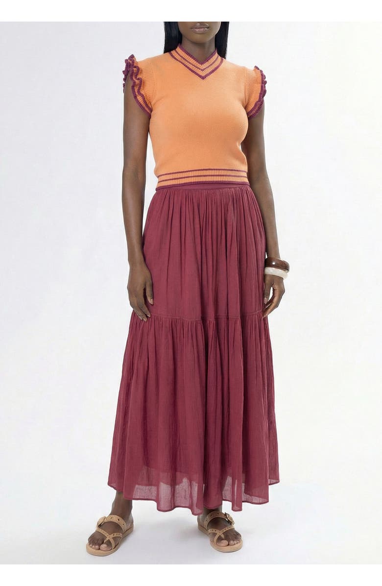 AREA STARS Trim Knit Top Peach Berry, Alternate, color, Peach Berry
