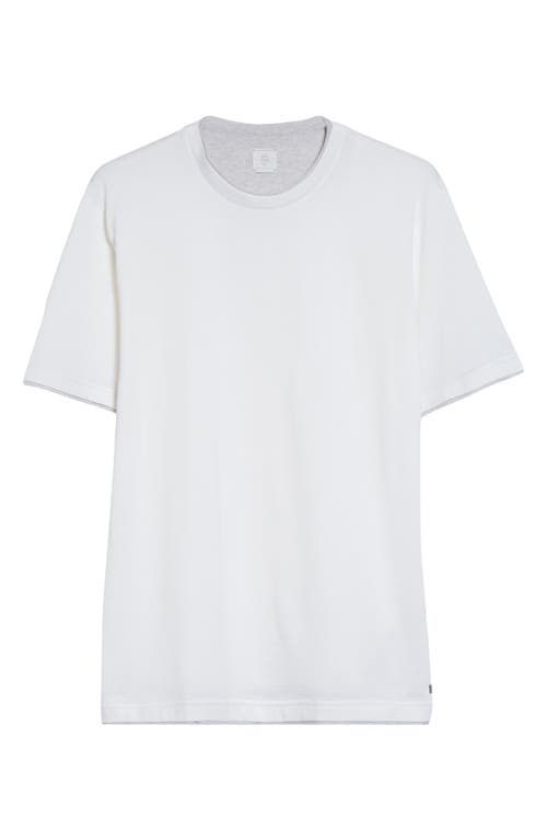 Eleventy Crewneck T-Shirt in 01- 13- White Light Grey 