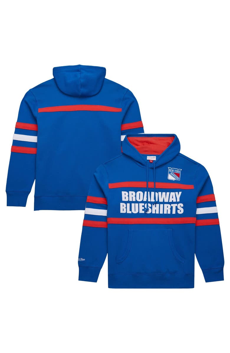 Mitchell & Ness Men's Mitchell & Ness Blue New York Rangers Head Coach Slogan Pullover Hoodie, Alternate, color, Blue