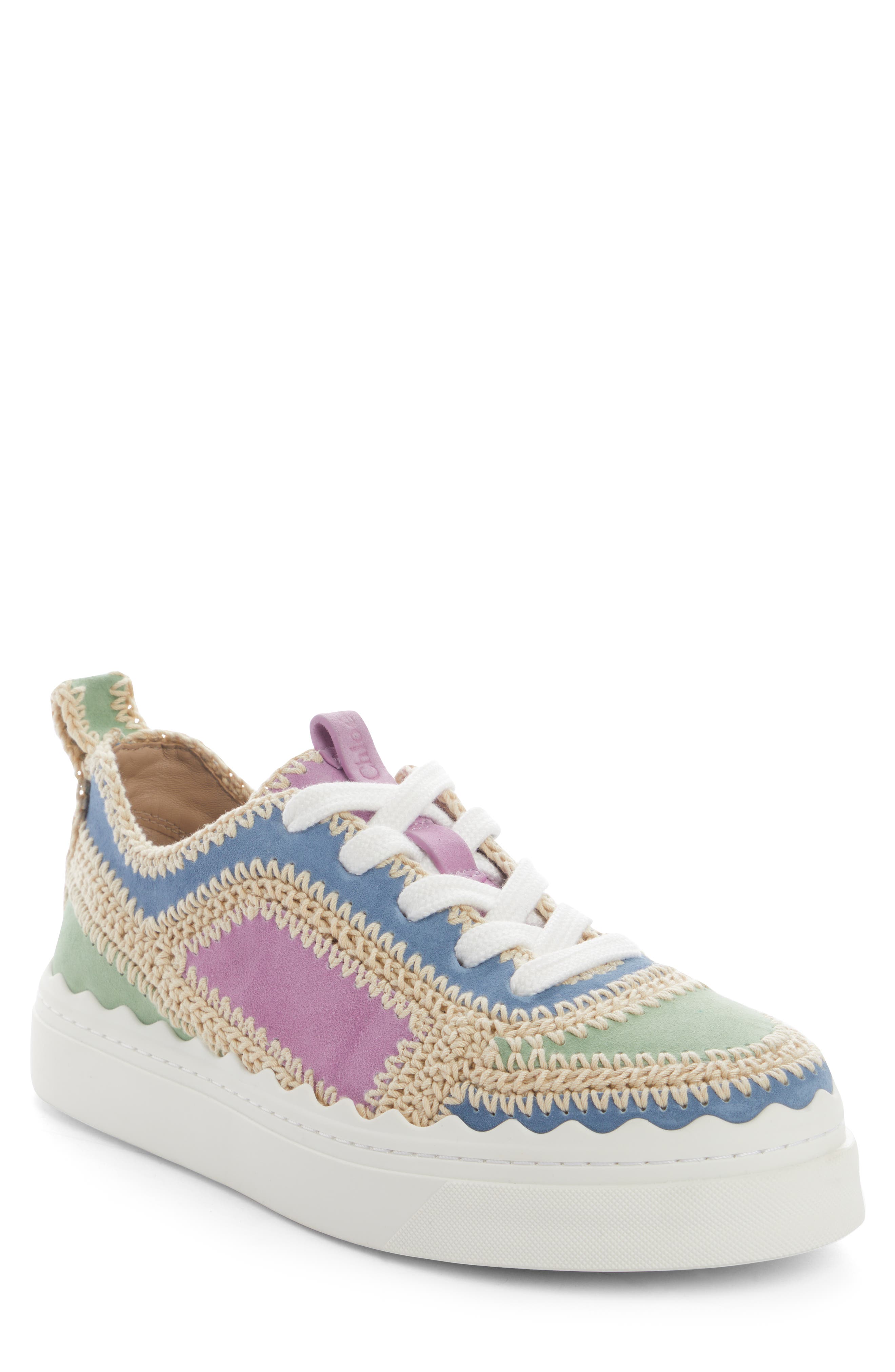 Chloé Lauren Embroidered Sneaker, Main, color, 