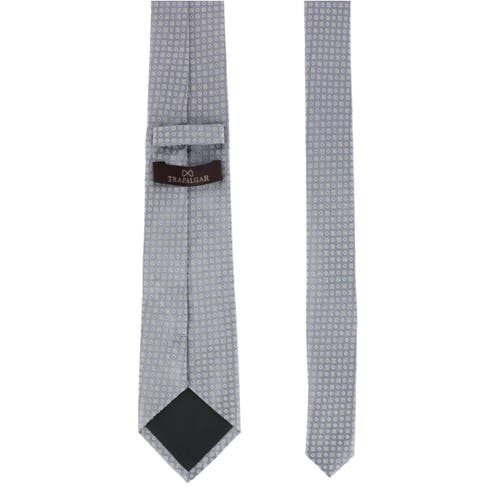 TRAFALGAR TRAFALGAR EWING SQUARE AND POLKA DOT BUSINESS SILK NECKTIE 