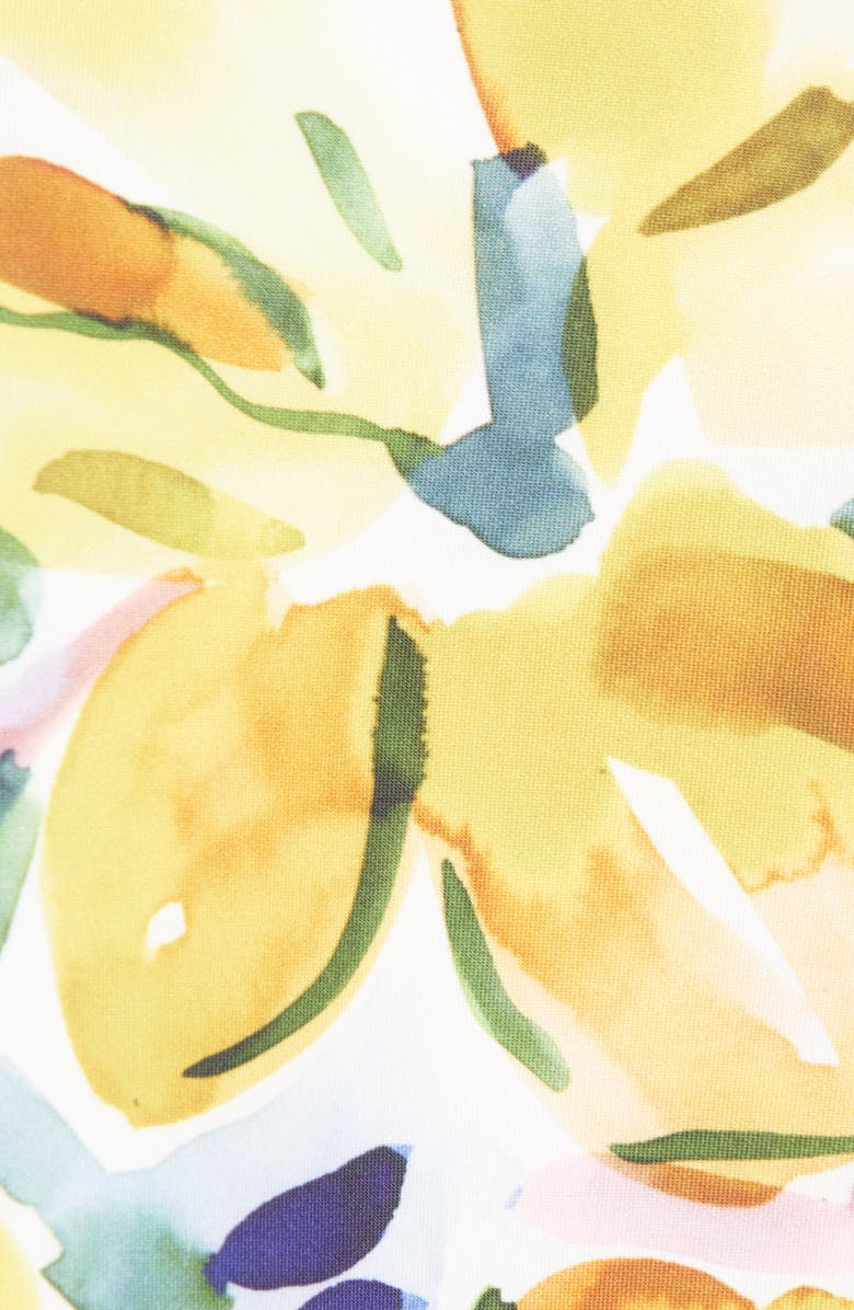 Badgley Mischka Collection Floral Print Strapless Midi Dress, Alternate, color,