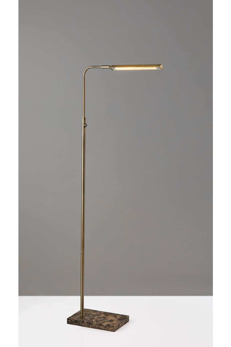 Reader LED Floor Lamp, Alternate, color, ANTIQUE BRASS