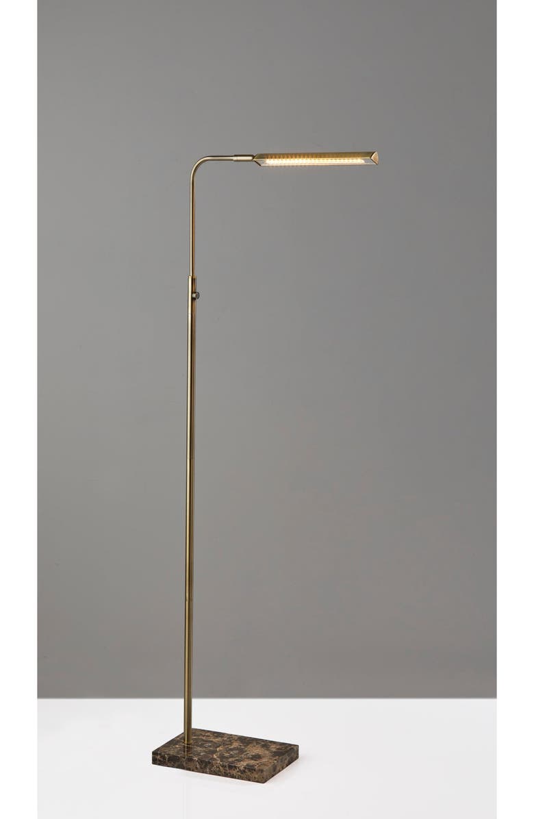 ADESSO LIGHTING Reader LED Floor Lamp, Alternate, color, Antique Brass