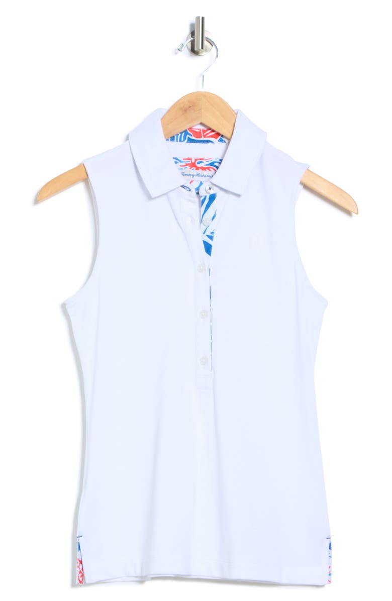 Tommy Bahama Paradise Piqué Sleeveless Polo, Main, color, White
