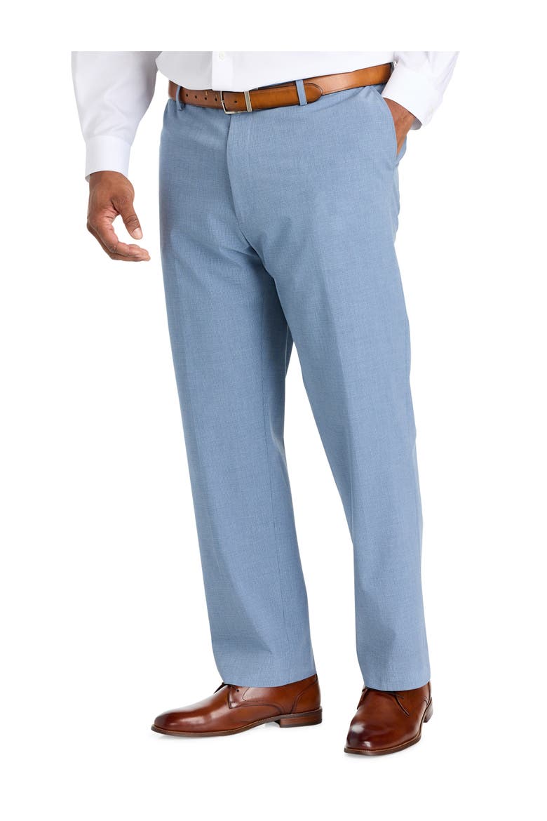 Big & Tall Waist-Relaxer Micro Check Suit Pants, Main, color, BLUE