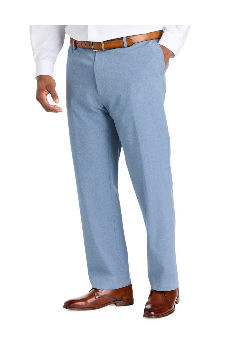 Oak Hill by DXL Big & Tall Waist-Relaxer Micro Check Suit Pants, Main, color, Blue