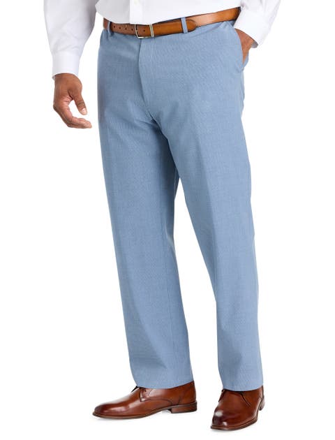 Big & Tall Waist-Relaxer Micro Check Suit Pants