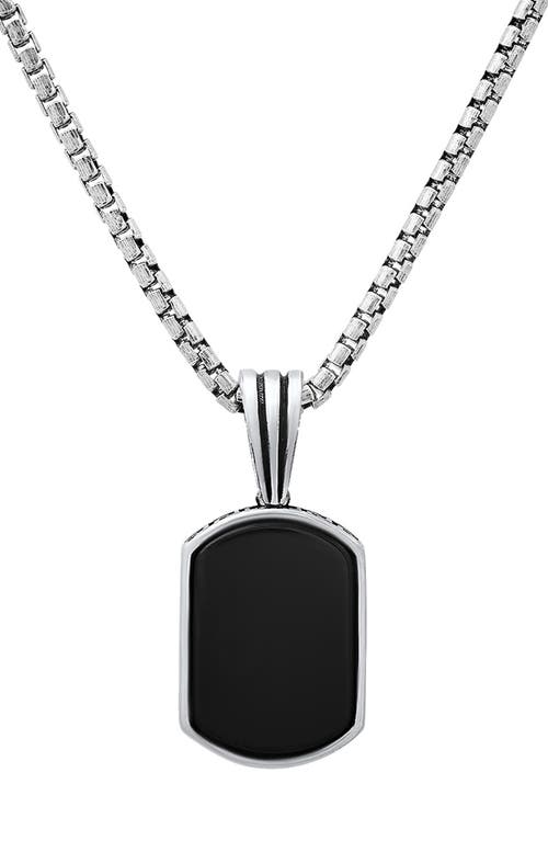 Hmy Jewelry Sterling Silver Pendant Necklace In Silver/black
