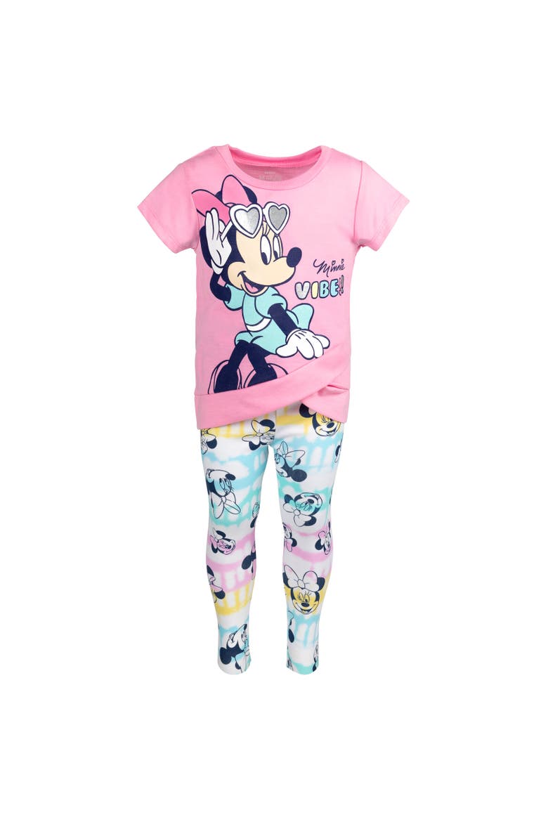 T-Shirt & Leggings Set, Alternate, color, Blue/Pink