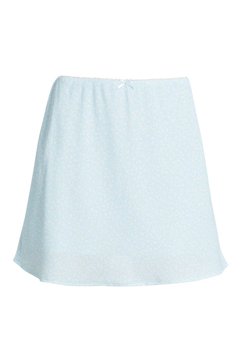 Floral A-Line Miniskirt, Alternate, color, BLUE CREAM
