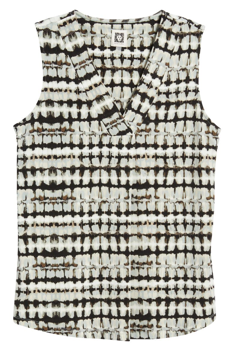 Abstract Print Pleat Front Shell, Alternate, color, BLACK