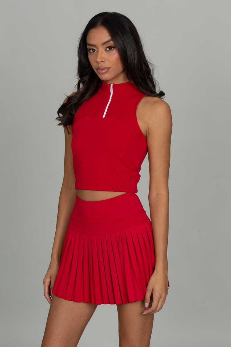 15" Pleated Tennis Skirt, Alternate, color, Ruby