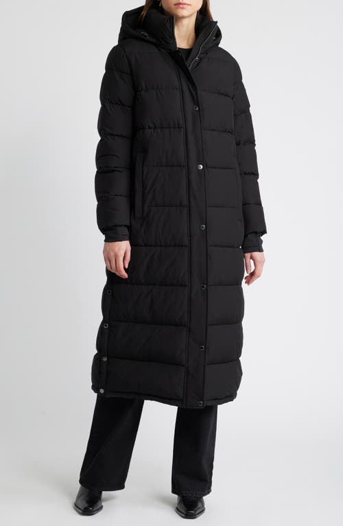 Bcbg Long Puffer Coat In Black