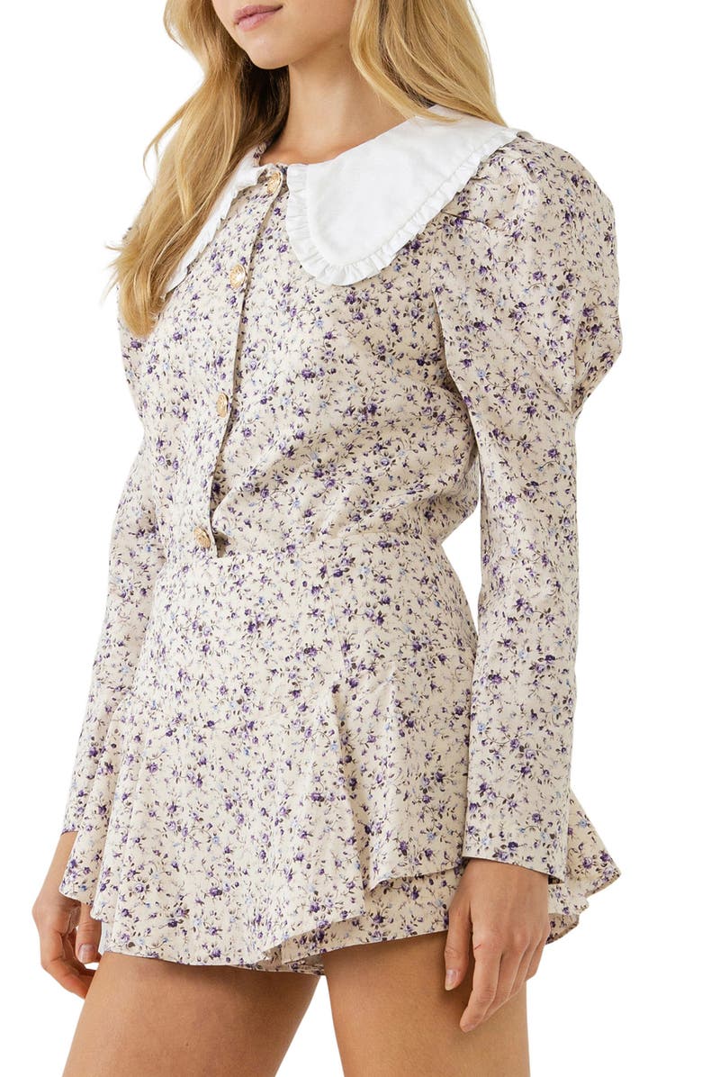 English Factory Floral Print Puff Sleeve Blouse, Alternate, color, 