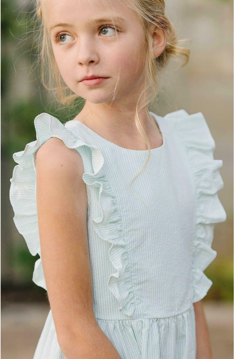 Hope & Henry Girls' Organic Flutter Sleeve Open Back Dress, Toddler, Alternate, color, 