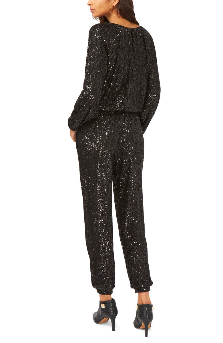 Vince Camuto Balloon Sleeve Sequin Blouse, Alternate, color, 