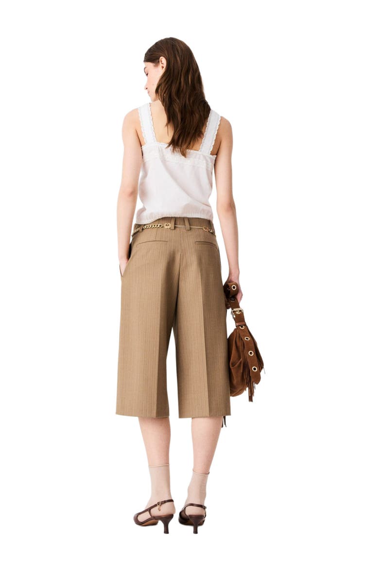 Tailored pleated Bermuda shorts, Alternate, color, Beige