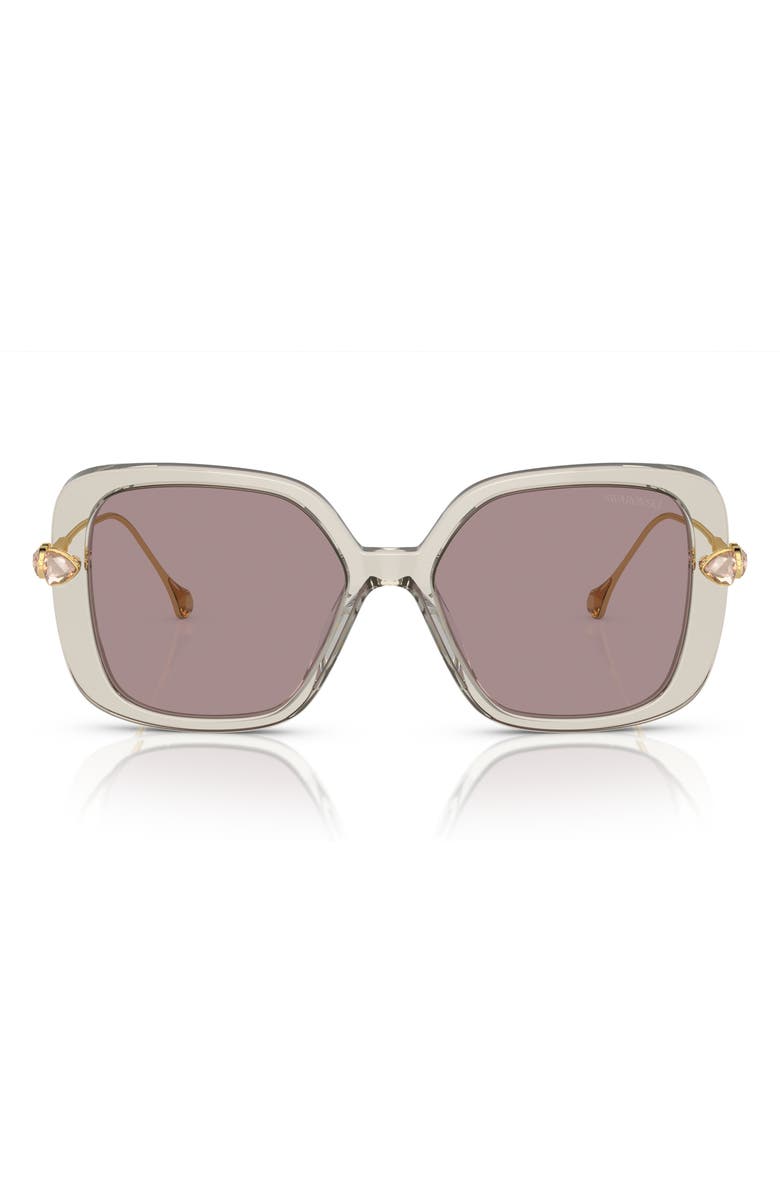Swarovski 56mm Square Sunglasses, Main, color, Violet