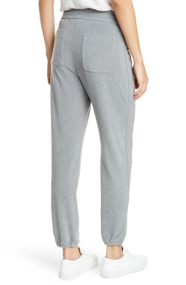 James Perse Microsuede Sweatpants, Alternate, color, Heather Grey