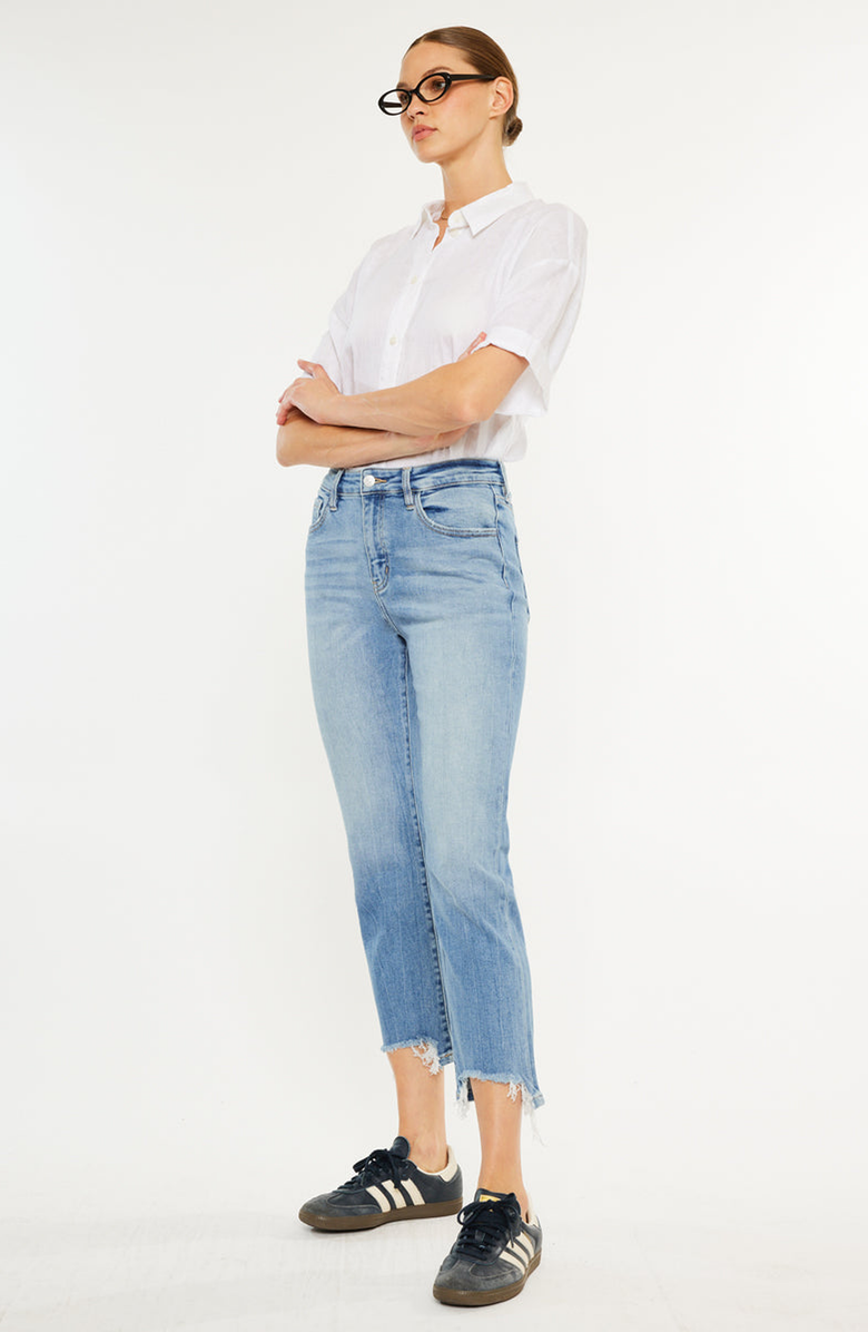 KanCan Angela High Rise Slim Crop Straight Jeans, Alternate, color, Light Blue