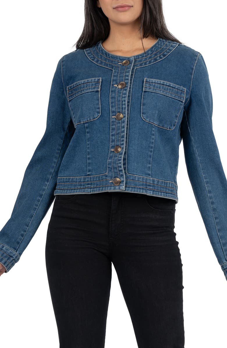 KUT from the Kloth Lorelei Denim Jacket, Alternate, color, Medium Wash