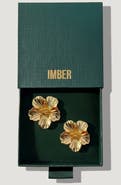 IMBER Hibiscus Flower Statement Earrings
