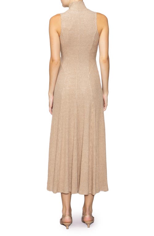 Melloday Sleeveless Turtleneck Midi Dress In Neutral