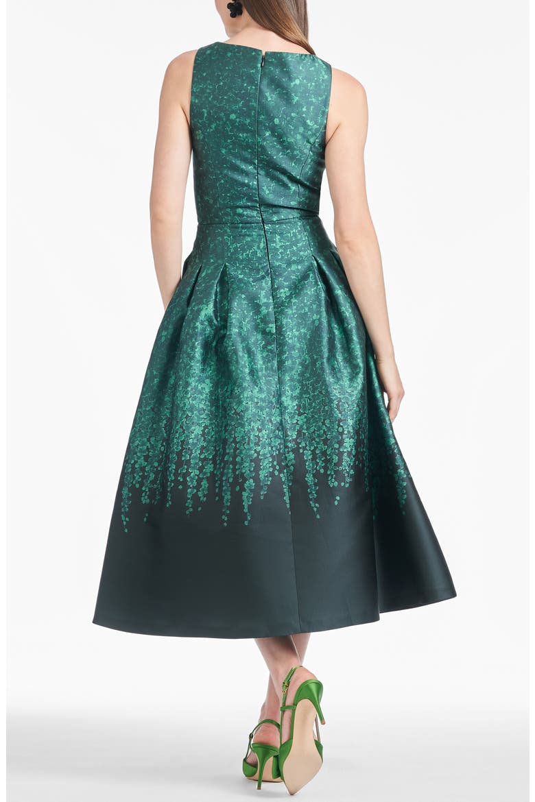 Shay Mikado Midi Fit & Flare Gown, Alternate, color, EMERALD WISTERIA