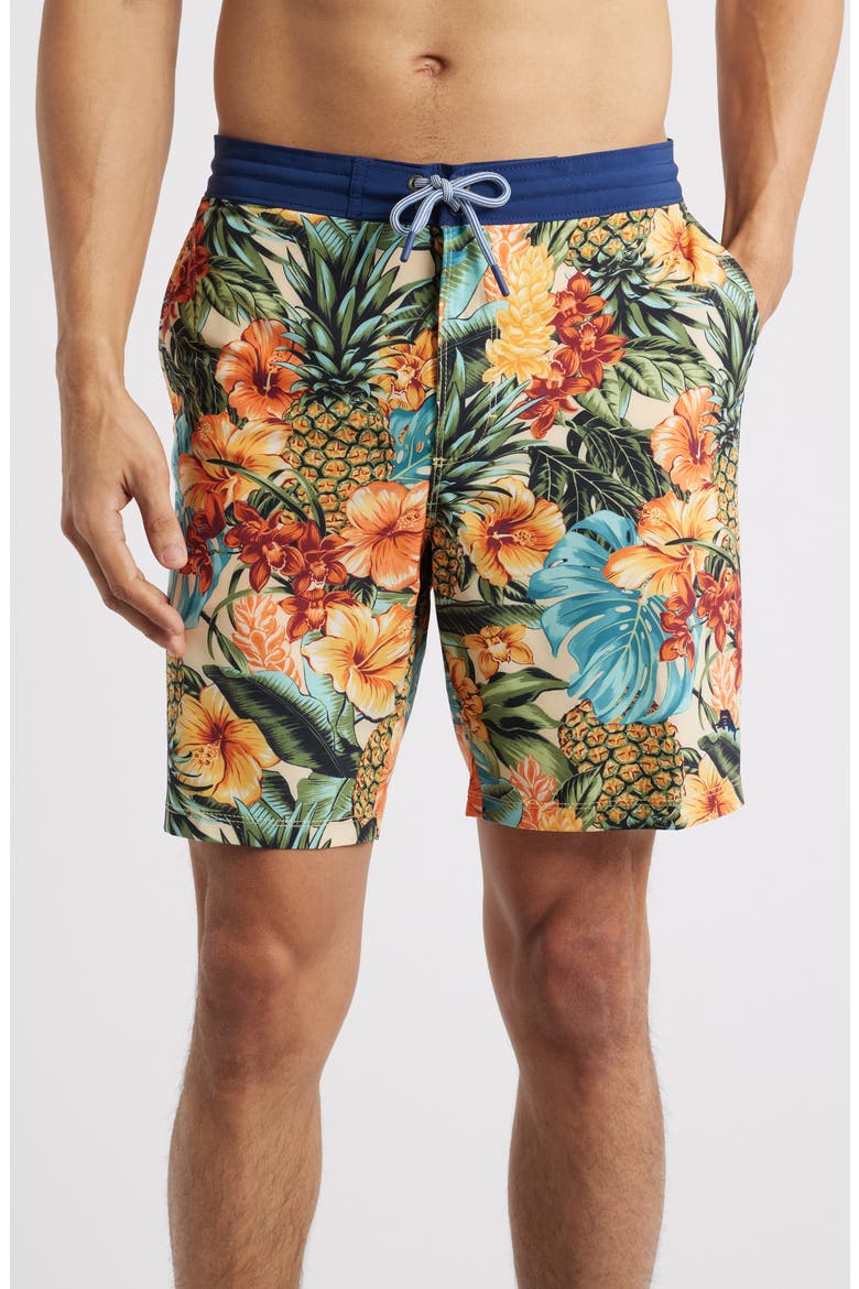 Baja Sunset Canopy 8-Inch Board Shorts, Main, color, PINEAPPLE