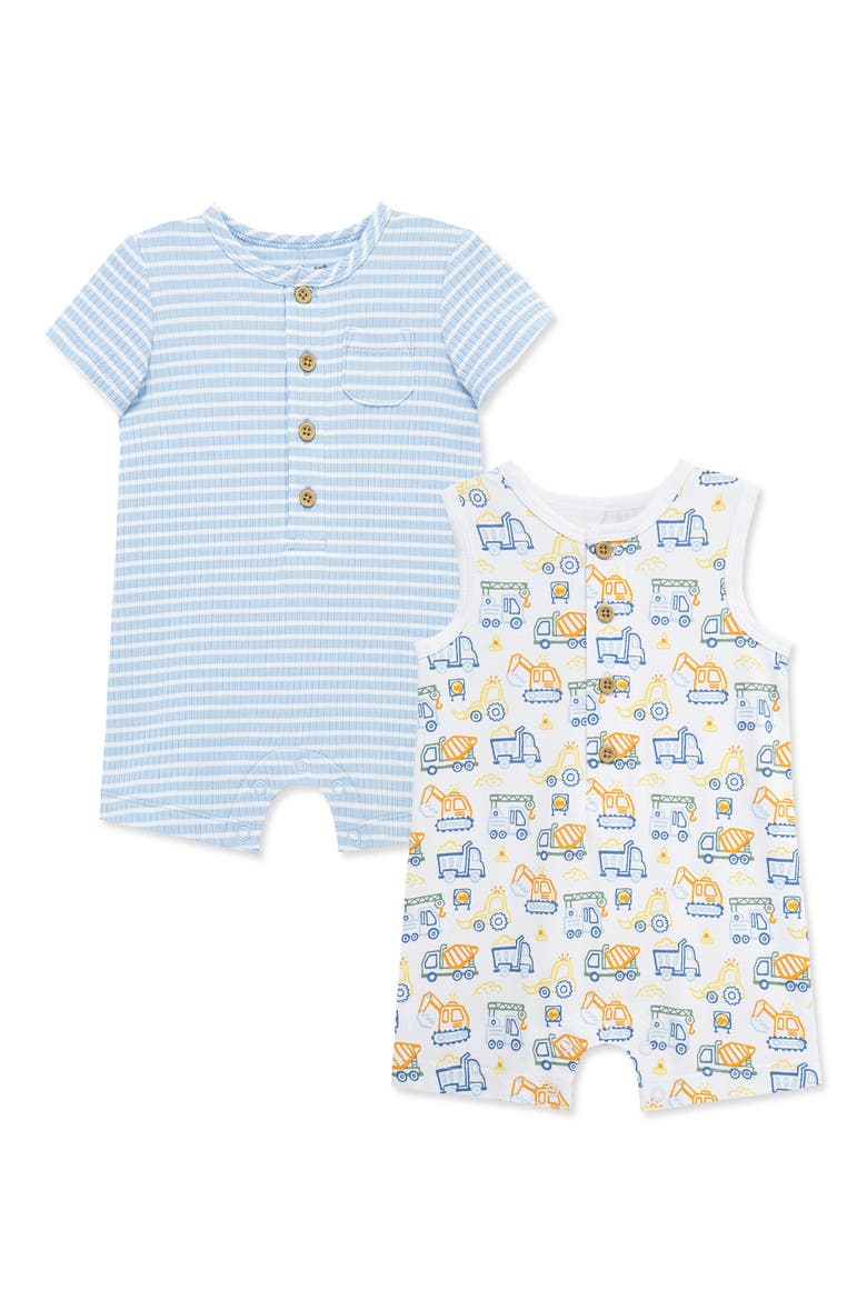 2-Pack Rompers, Main, color, BLUE