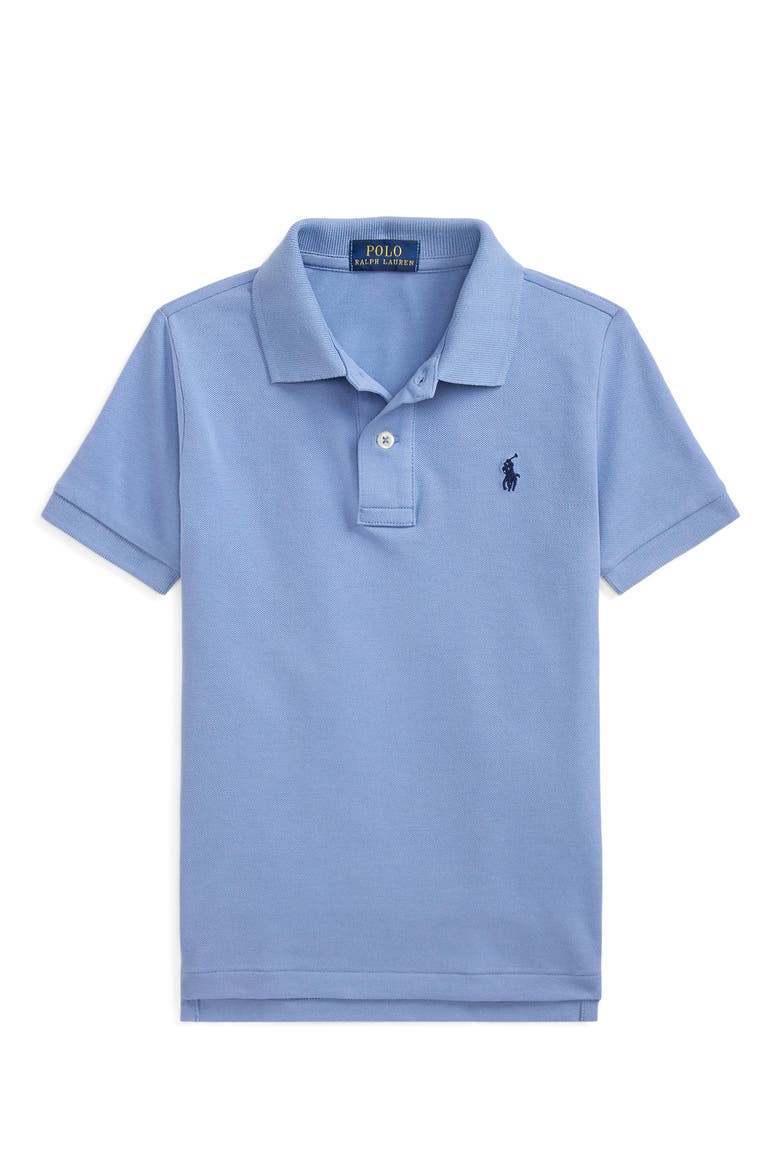 Kids' Stretch Piqué Polo, Main, color, CAMPUS BLUE