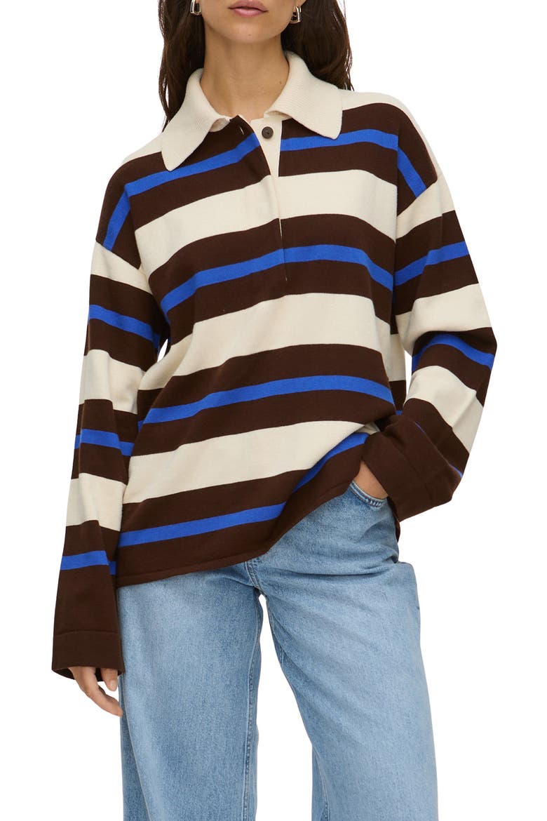 Ester Rugby Stripe Merino Wool & Cotton Sweater, Main, color, MULTI