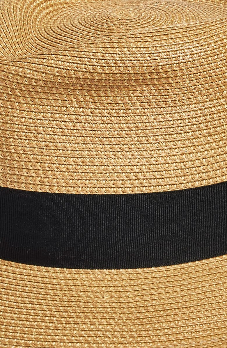 Eric Javits Classic Squishee<sup>®</sup> Straw Packable Fedora Sun Hat, Alternate, color, Natural/ Black