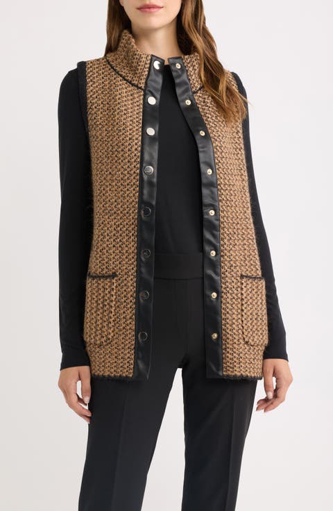 Metallic Bouclè Knit Vest