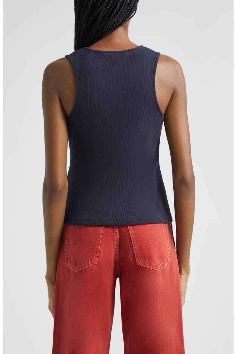 Hoorne Cotton Rib Button-Up Vest, Alternate, color, NAVY