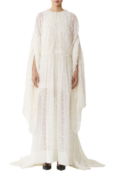 Long Dress In Plumetis Silk