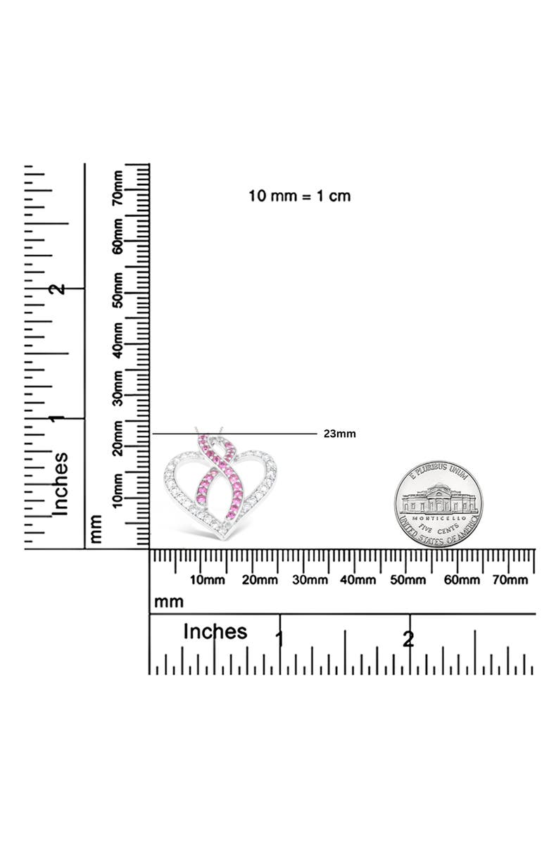 Haus of Brilliance 14K White Gold 1ct. TGW Diamond And Pink Sapphire Gemstone Pendant Necklace, Alternate, color, White