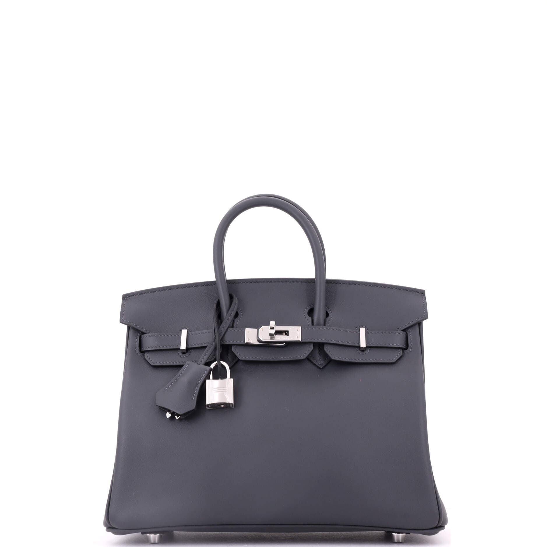 Birkin Handbag Grey Swift with Palladium Hardware 25, Main, color, Grey