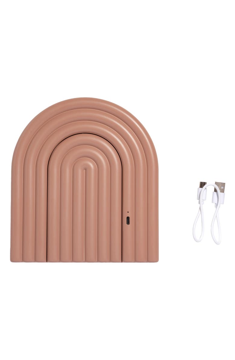 Kitsch LED Desk Mirror, Alternate, color, Terracotta