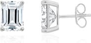 Crislu Emerald Cut Cubic Zirconia Stud Earrings