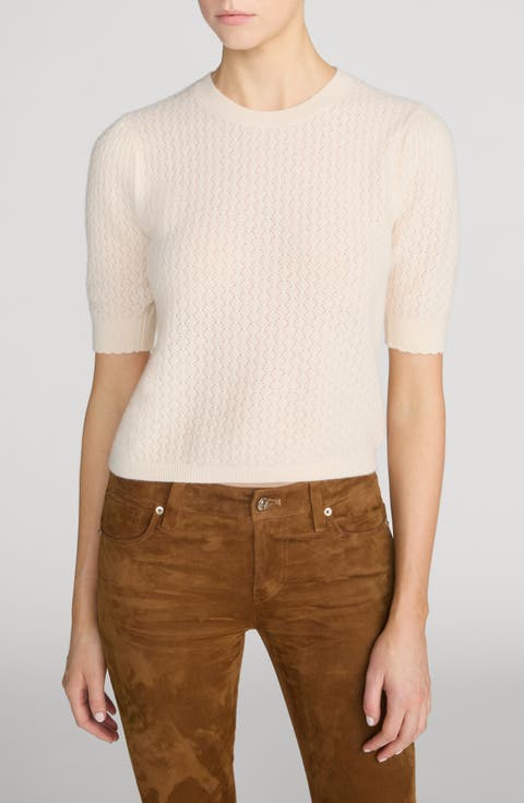 The Gathered Honeycomb Cashmere Sweater
