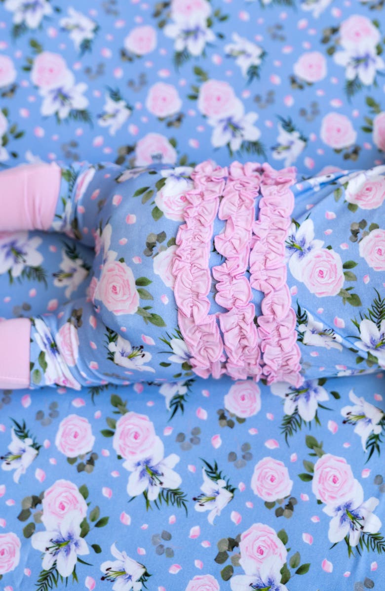 Laree + Co Lillian Floral Ruffle Convertible Footie, Alternate, color, Floral