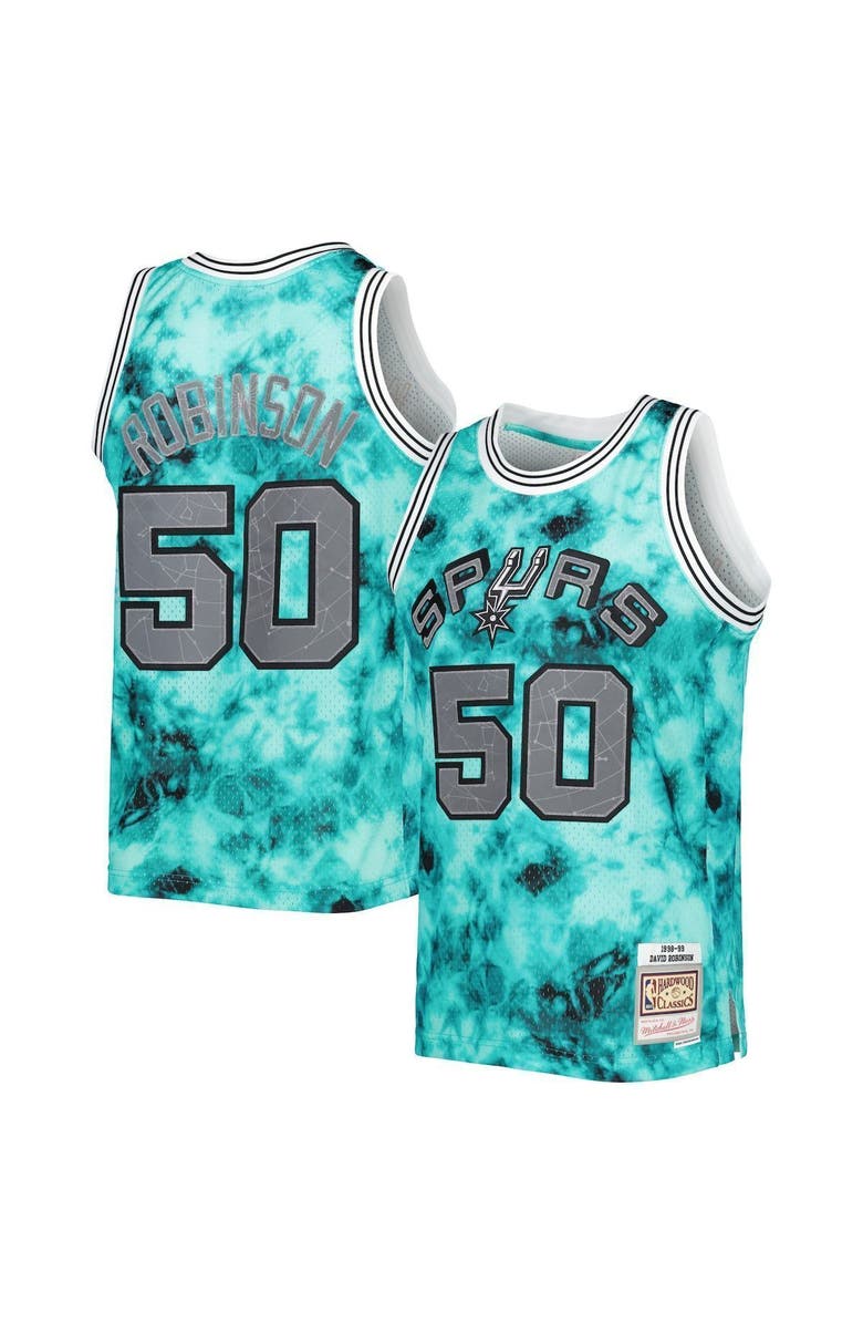 Mitchell & Ness Men's Mitchell & Ness David Robinson Teal San Antonio Spurs 1998/99 Galaxy Swingman Jersey, Alternate, color,