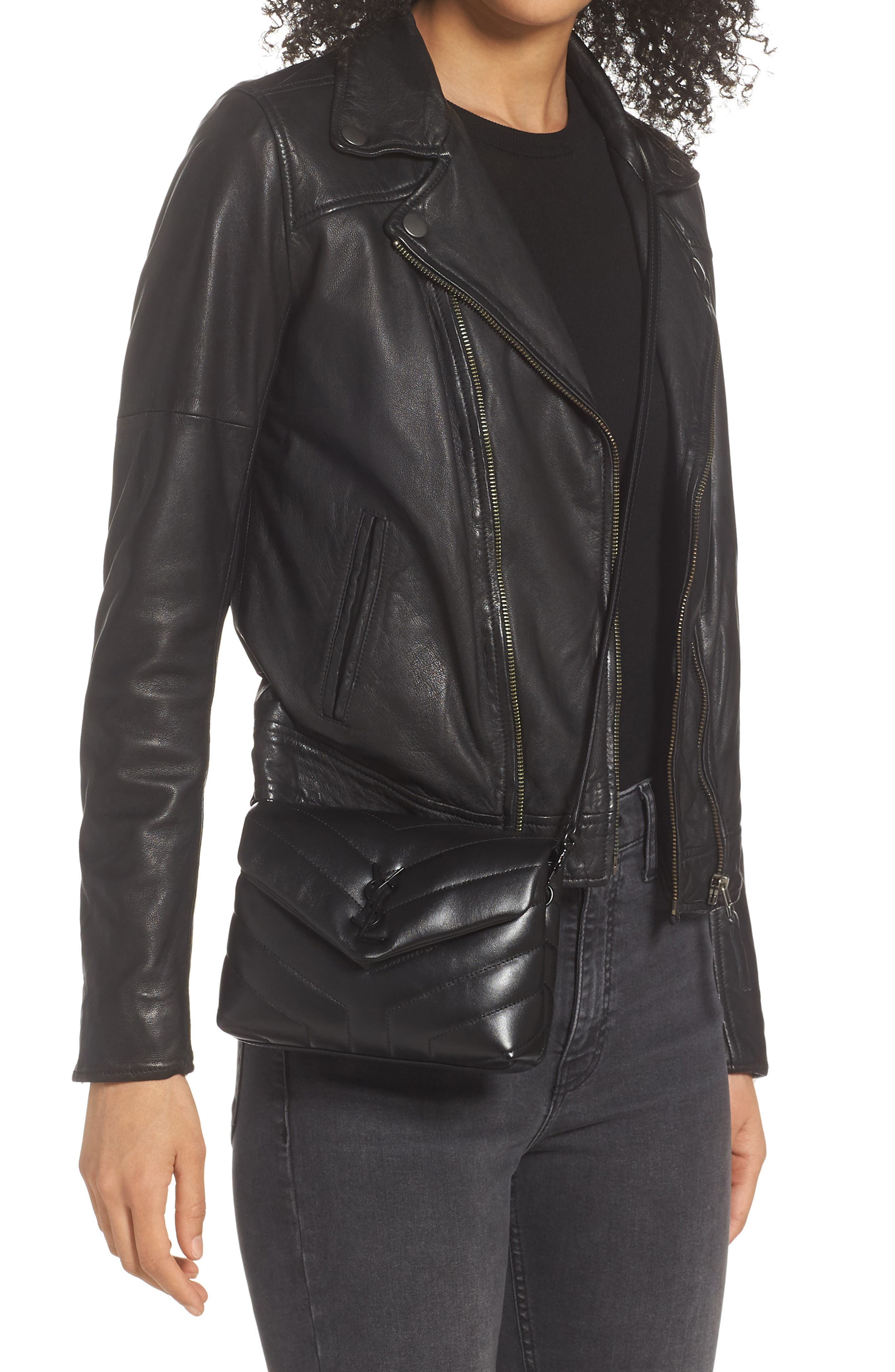 Saint Laurent Toy Loulou Leather Crossbody Bag, Alternate, color, 