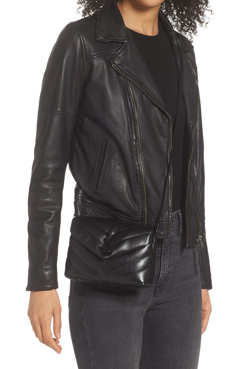 Saint Laurent Toy Loulou Leather Crossbody Bag, Alternate, color,