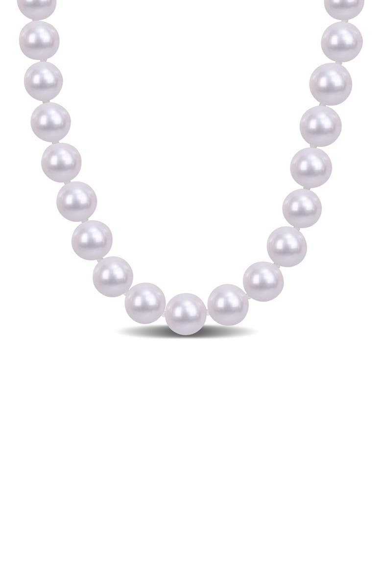 Birthstone of the Month 9-10mm White Freshwater Pearl Necklace, Main, color, WHITE