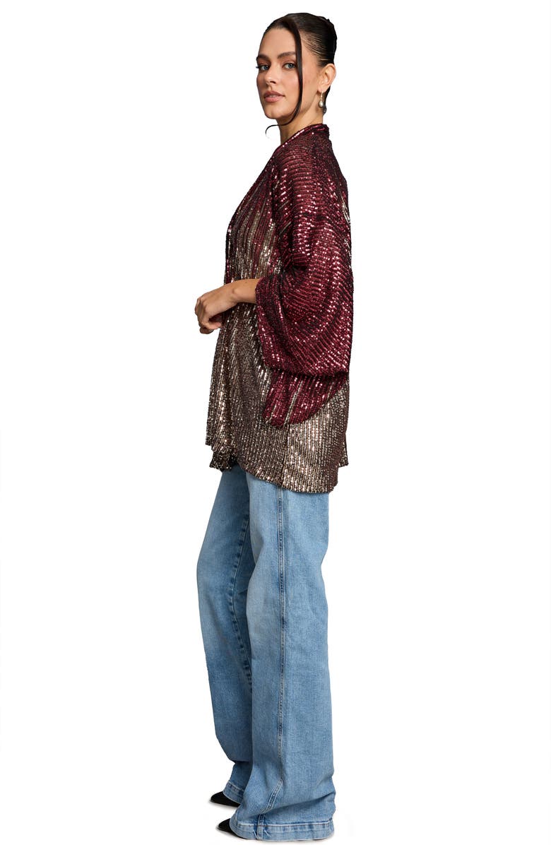 SAACHI Sequin Party Duster, Alternate, color, Burgundy Multi