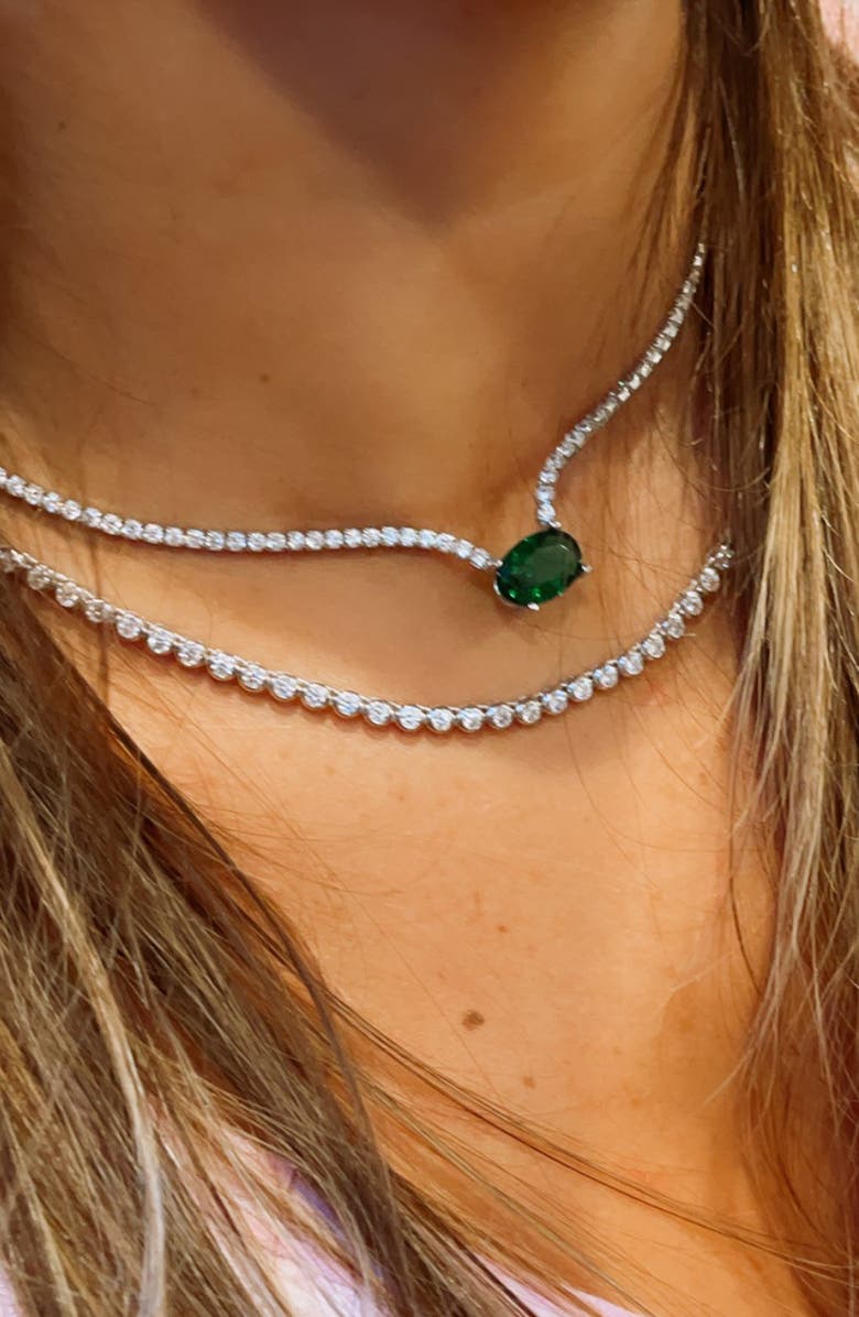 SHYMI Classic Round Choker Necklace, Alternate, color, Silver/ White